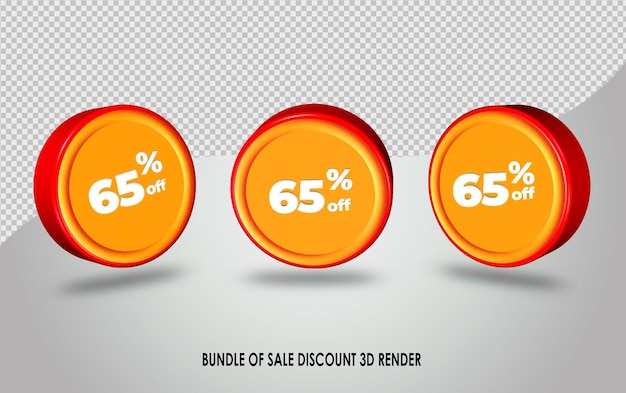 PSD bundle of sale discount prcentage orange and red color colection