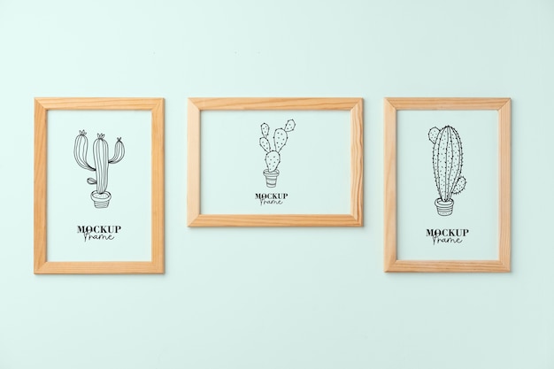 PSD bundle of various sizes frames mockup