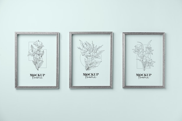 PSD bundle of various sizes frames mockup