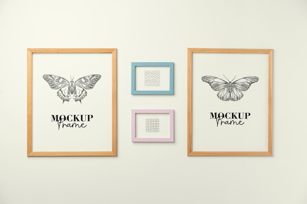 PSD bundle of various sizes frames mockup