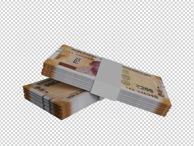 Bundles of indian money - 200 rupee