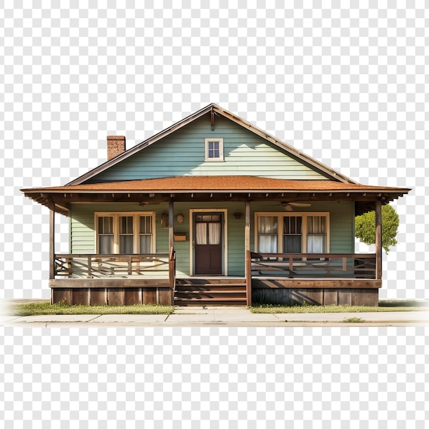 PSD bungalow house isolated on transparent background