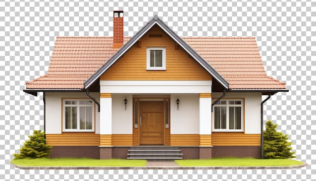 Bungalow house isolated on transparent background