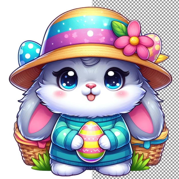 Bunny bliss adorable vector art van een schattig konijn op png achtergrond