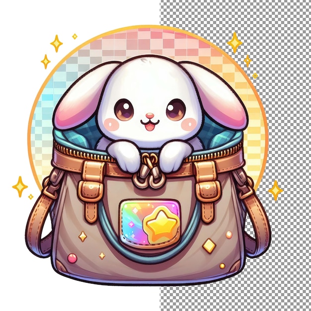 PSD bunny bliss adorable vector art van een schattig konijn op png achtergrond