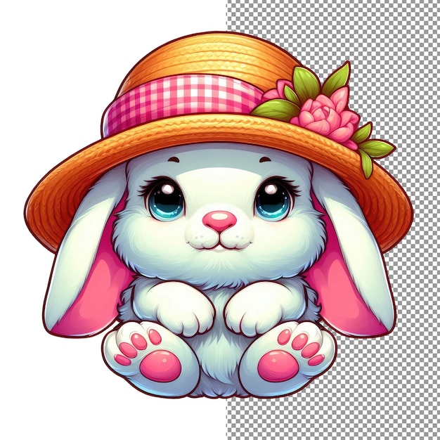 PSD bunny bliss adorable vector art van een schattig konijn op png achtergrond