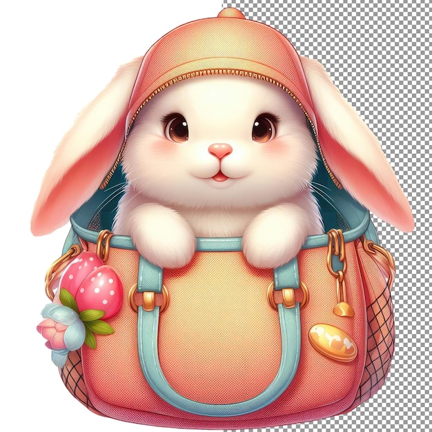 Bunny bliss adorable vector art van een schattig konijn op png achtergrond