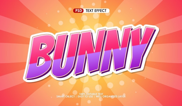 Bunny cartoon tekststijleffect