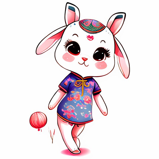 PSD bunny character illustration lunar new year