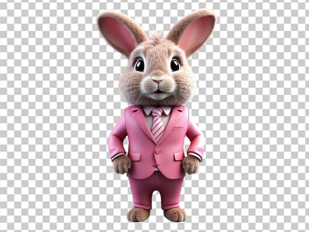 PSD bunny character in a stylish suit