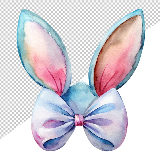 PSD orecchio di coniglio con arco su sfondo trasparente