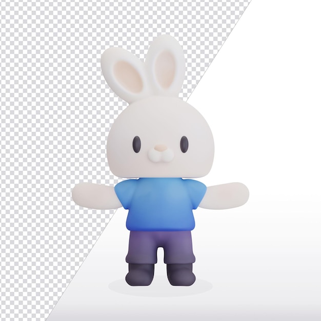 Bunny mascot 3d render