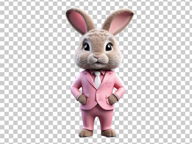 PSD bunny personage in een stijlvol pak