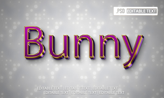 PSD bunny text style effect