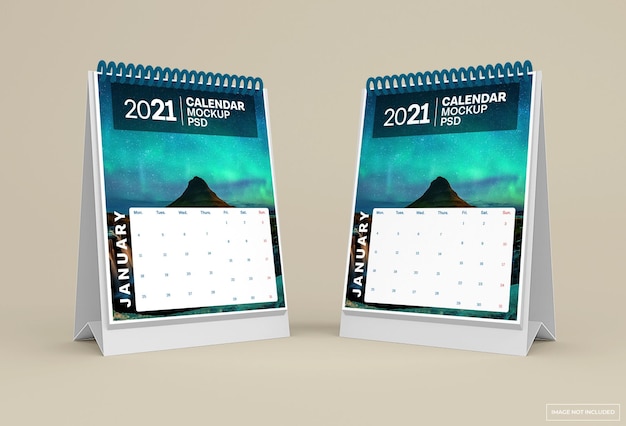 Bureaukalender mockup geïsoleerd