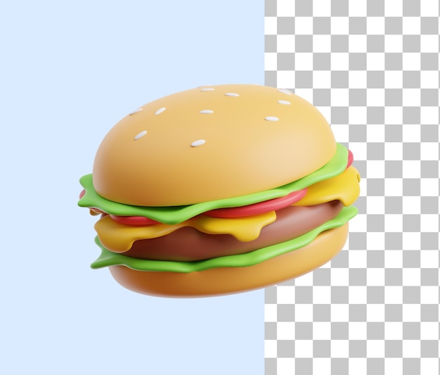 PSD ハンバーガー3dイラスト