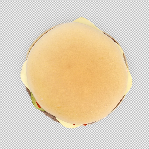 L'hamburger 3d isolato rende