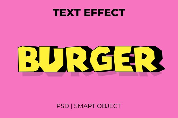 PSD burger 3d text style effect