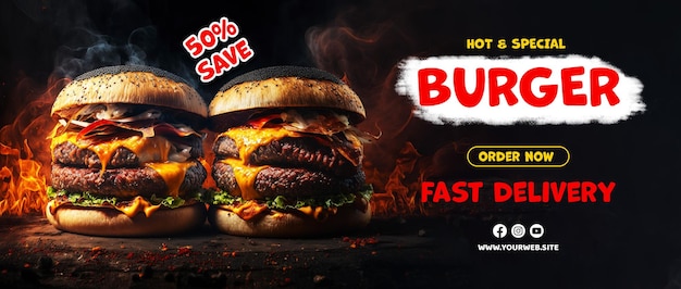 Burger advertenties hamburgerposters met heerlijke hamburgerachtergrond