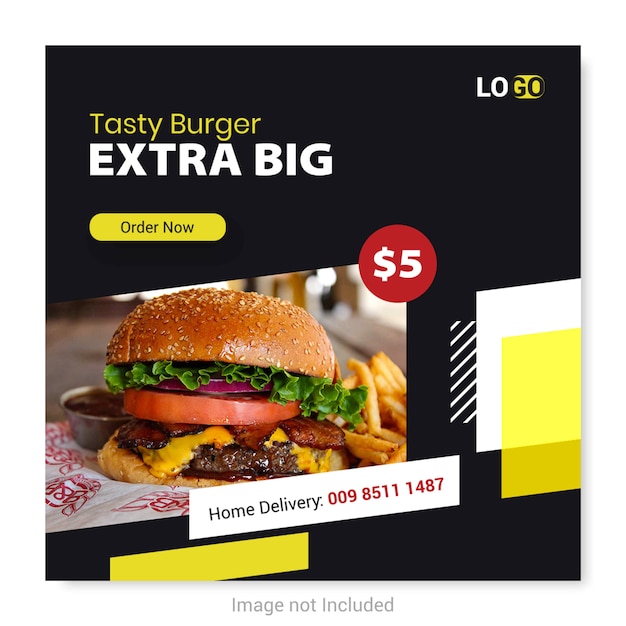 Burger banner for social media