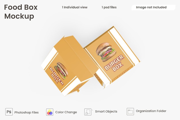 Modello di scatola di hamburger psd premium