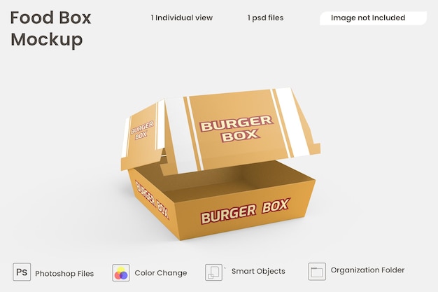 Burger box mockup premium psd