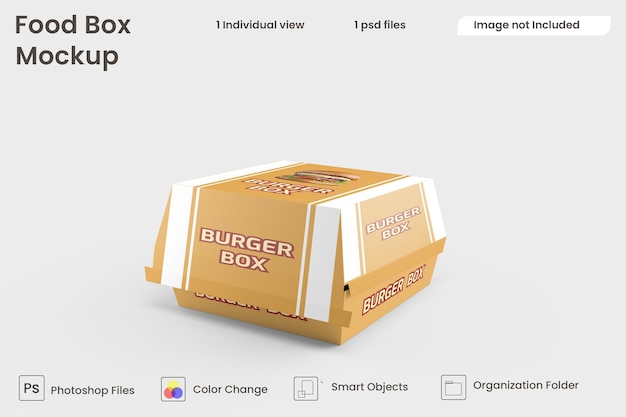 Burger box mockup premium psd