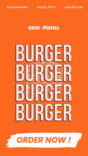 PSD burger burger instagram stories template psd design social media banner burger layout