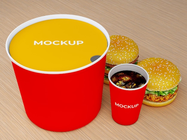 Burger cup mockup