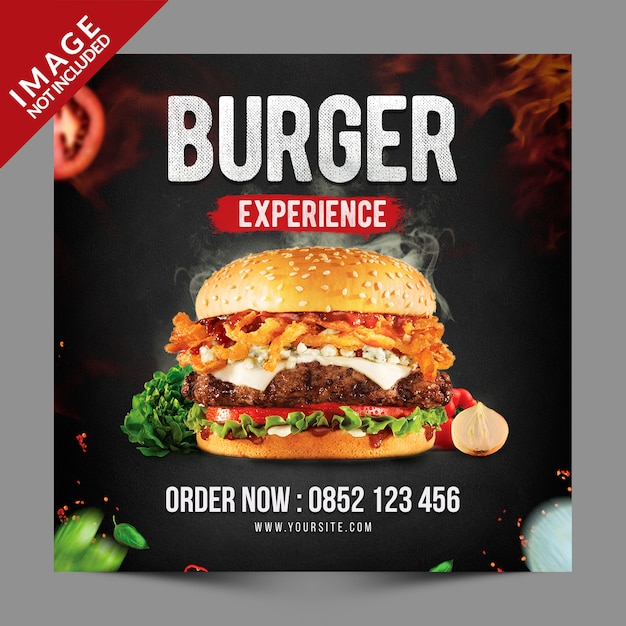 Burger experience social media-sjabloon
