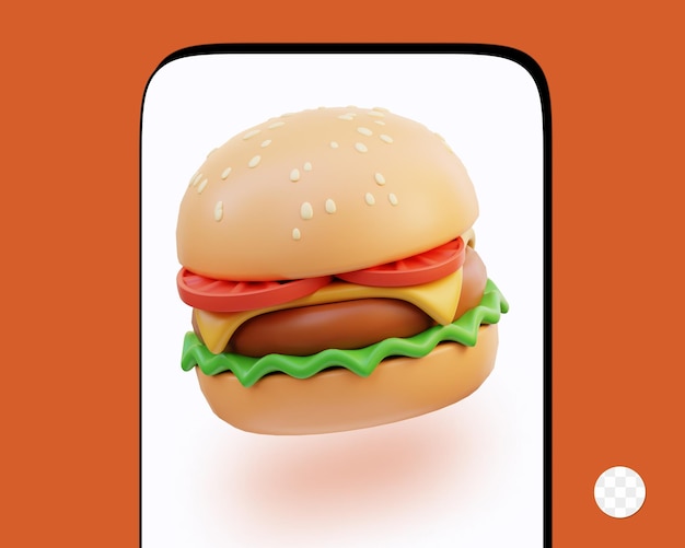 PSD illustrazione 3d di un fast food burger