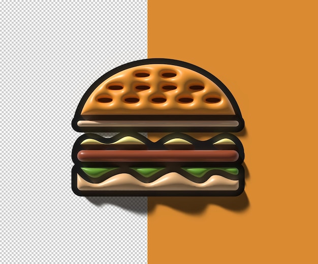 Burger - fast food concept Transparent Psd File.