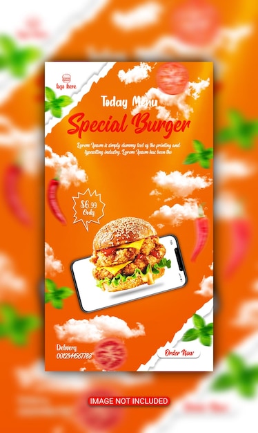 PSD burger flyer social media food post