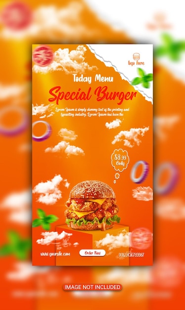 PSD burger flyer template design