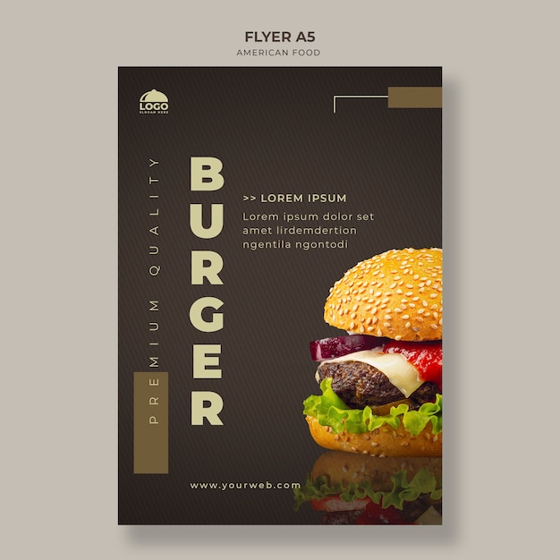 PSD modello di volantino di hamburger