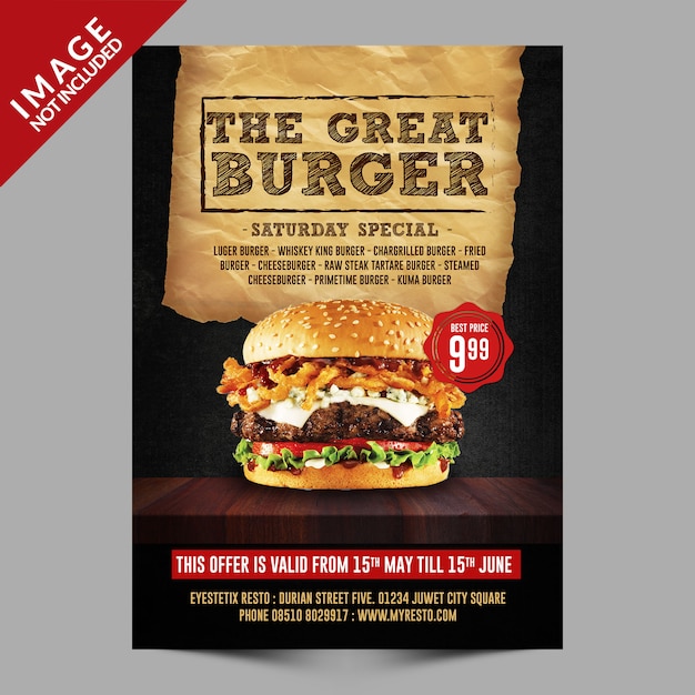 PSD burger flyer template