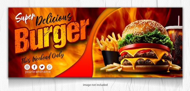 PSD burger food banner design template