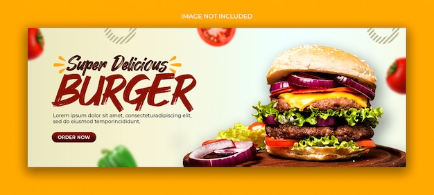 Burger and food menu facebook cover template