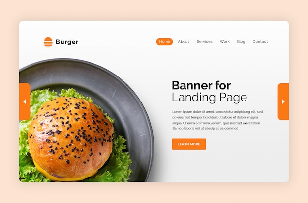 PSD burger hero banner template