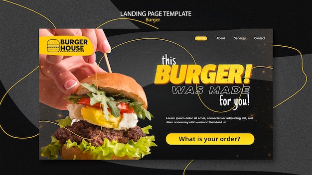 PSD burger landing page design