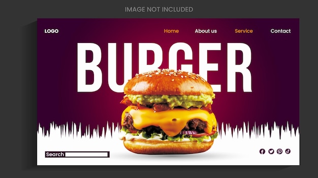 PSD burger landing page design