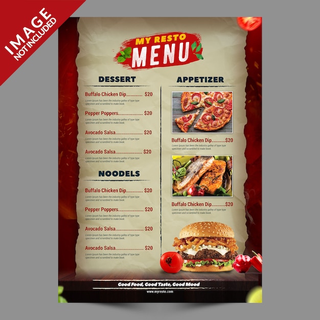 Серия рекламных шаблонов burger menu