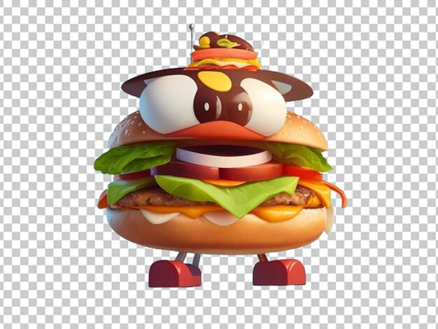 PSD burger na grillu 3d