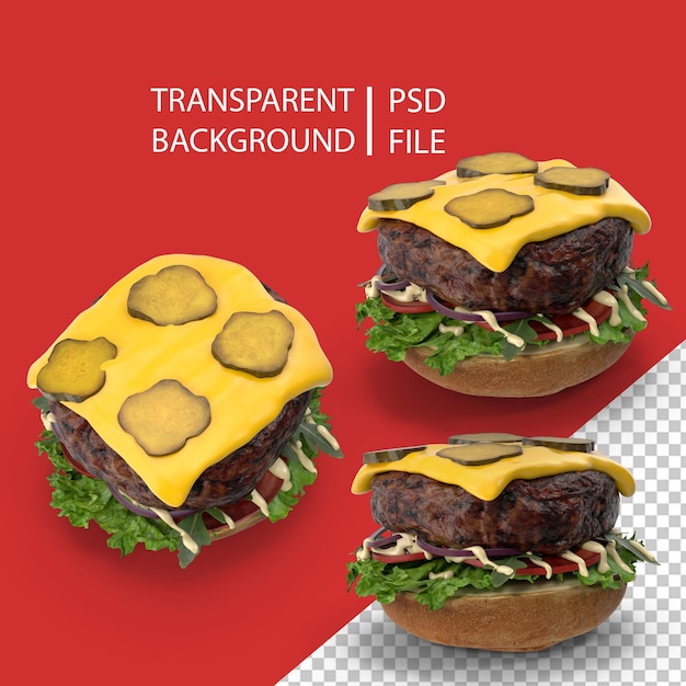 Burger open with pickles png