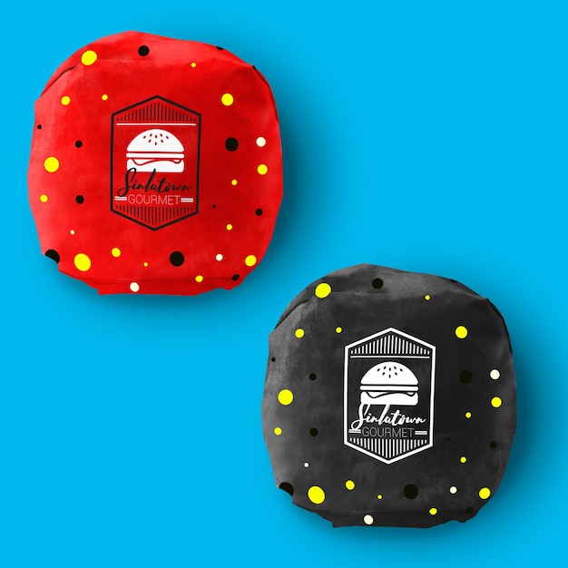 PSD burger packaging mock up design