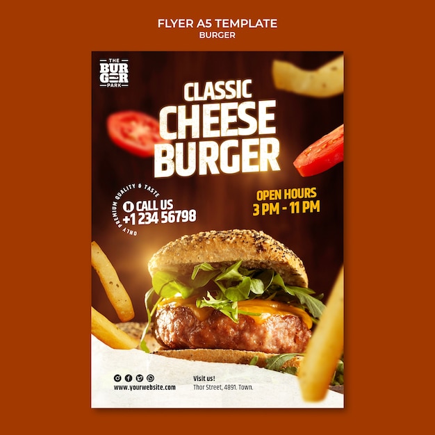 PSD burger poster template design