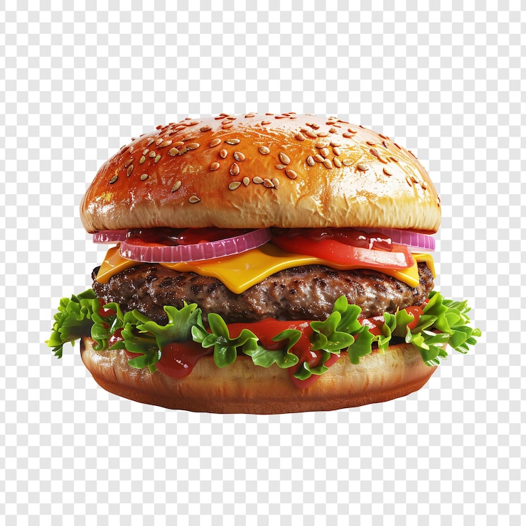 PSD burger psd na przezroczystym tle