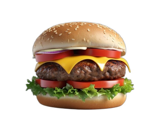 Burger psd on a white background