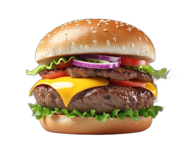 Burger psd on a white background