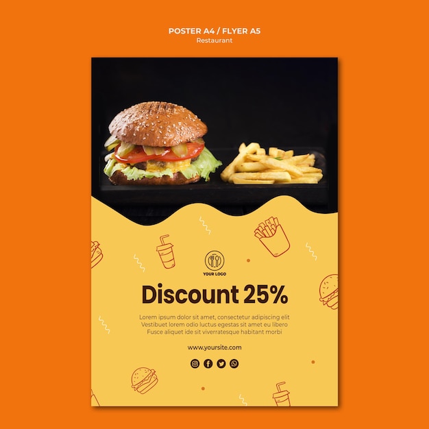 PSD burger restaurant poster template